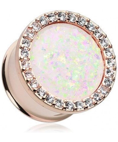 Rose Gold Opal Elegance Multi-Gem Ear Gauge Plug 1/2" (12.5mm) $14.88 Body Jewelry