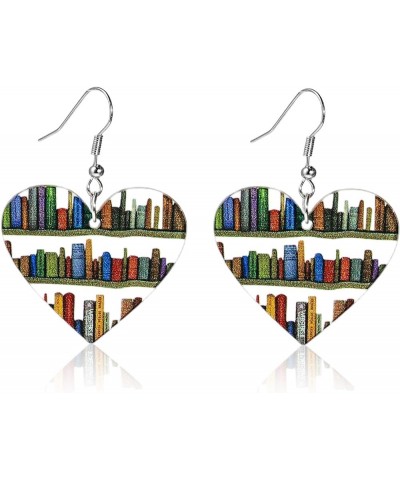 Librarian Book Acrylic Earrings Book Lovers Earrings Teacher Student Bookshelf Dangle Drop Earrings Funny Graduation Back to ...