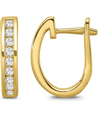 10K Gold or Silver Diamond Hoop Earrings (1/5 cttw, I-J Color, I2 Clarity) Yellow Yellow Gold $115.90 Earrings