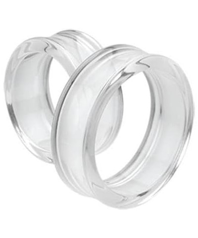 Pair 1-1/16" (26MM) CLEAR ACRYLIC TUNNELS Double Flare Gauges Solid Saddle Thin Ear Flesh Plugs (2pcs) $8.29 Body Jewelry