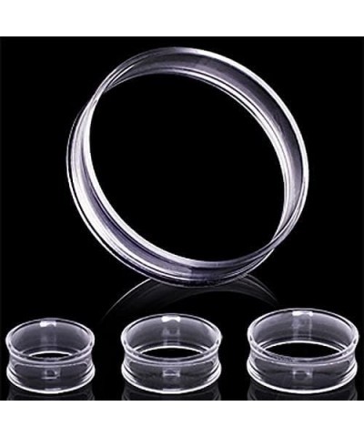 Pair 1-1/16" (26MM) CLEAR ACRYLIC TUNNELS Double Flare Gauges Solid Saddle Thin Ear Flesh Plugs (2pcs) $8.29 Body Jewelry