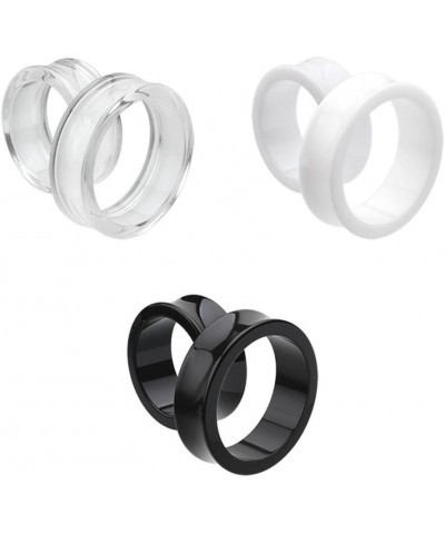 Pair 1-1/16" (26MM) CLEAR ACRYLIC TUNNELS Double Flare Gauges Solid Saddle Thin Ear Flesh Plugs (2pcs) $8.29 Body Jewelry