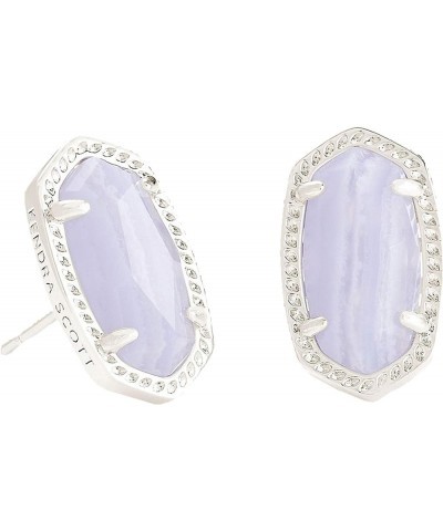 Ellie Earrings, Fashion Jewelry for Women Rhodium Blue Lace Agate $16.40 Earrings