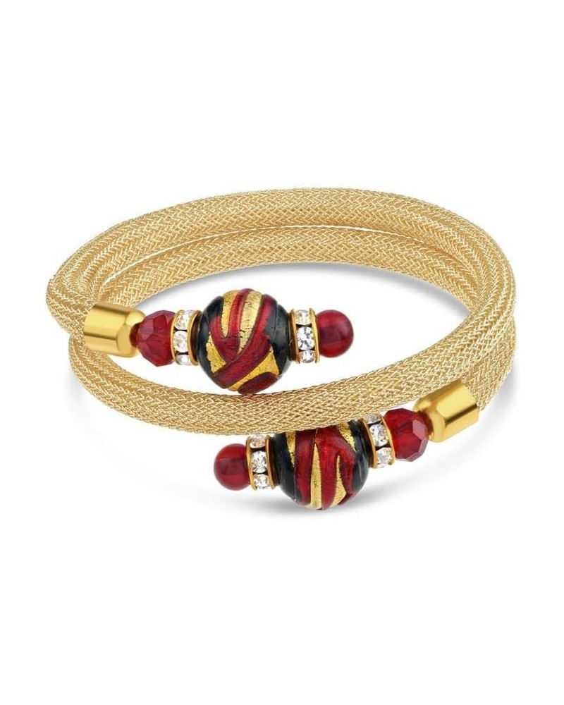 Women's Wrap Around Murano Bracelet, Made in Italy Red $26.24 Bracelets