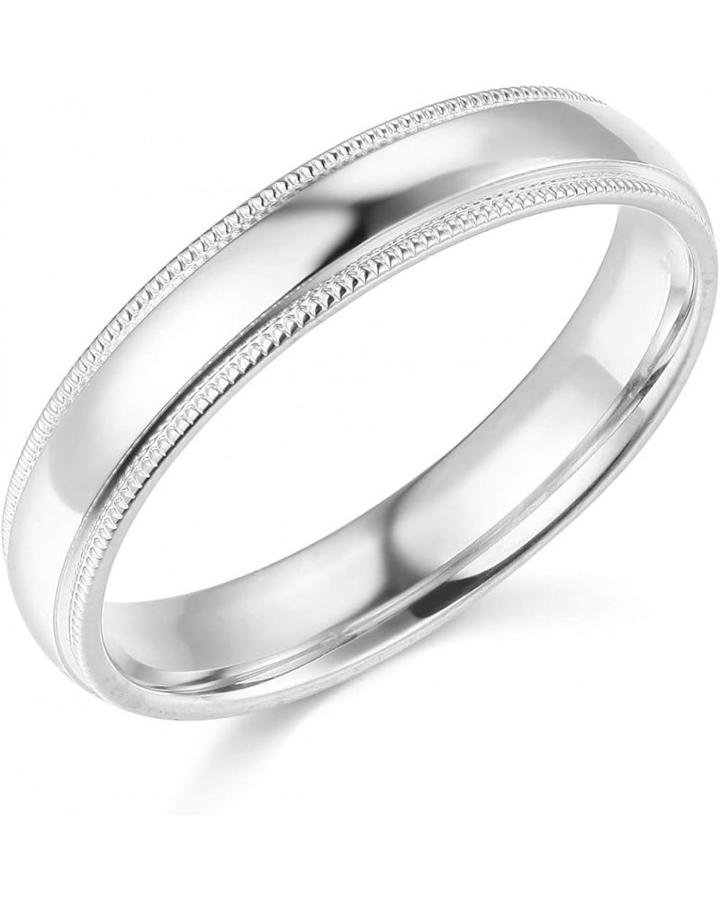 14k Yellow OR White Gold 4mm SOLID COMFORT FIT Plain Milgrain Wedding Band White Gold $110.25 Bracelets