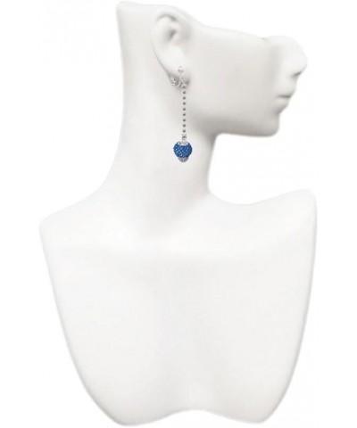 Silvertone Crystal Sparkle Spinner Silver-tone Long Sparkle Dangle Clip on Earrings blue $44.87 Earrings