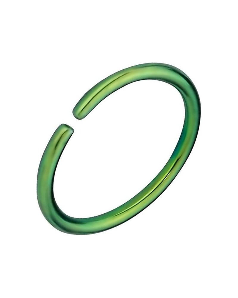 18G Surgical Steel IP Plated Seamless Nose Ring & Cartilage Hoop with Comfort Round Ends (Sold Individually) 18G 6mm Green $8...