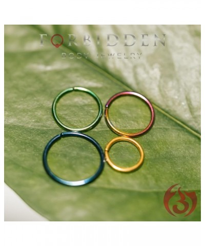 18G Surgical Steel IP Plated Seamless Nose Ring & Cartilage Hoop with Comfort Round Ends (Sold Individually) 18G 6mm Green $8...