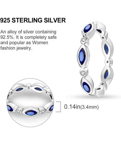 925 Sterling Silver Ring for Women Stackable Eternity Non Tarnish Cute Band Rings for Teen Girls Size 6-9 Blue Evil Eye Ring ...