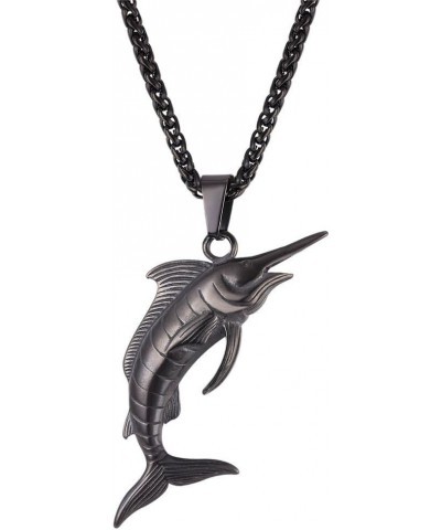 Shark/Fish/Dinosaur Pendant Animal Jewelry Men Boys Necklace with Stainless Steel/Gold/Black Personalized Punk Necklace with ...