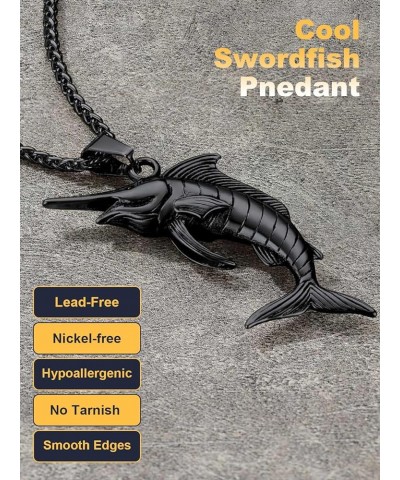 Shark/Fish/Dinosaur Pendant Animal Jewelry Men Boys Necklace with Stainless Steel/Gold/Black Personalized Punk Necklace with ...