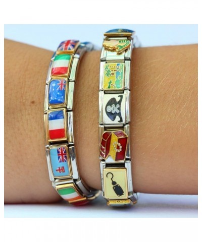 American Flag With Cross Italian Charm $7.91 Bracelets