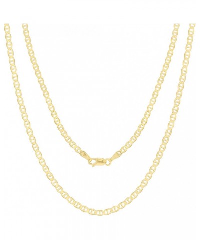 10k Yellow Gold Solid 2.5mm Anchor Mariner Link Chain Pendant Necklace, Womens Mens Lobster Clasp 16" 18" 20" 22" 24" 26 26 $...