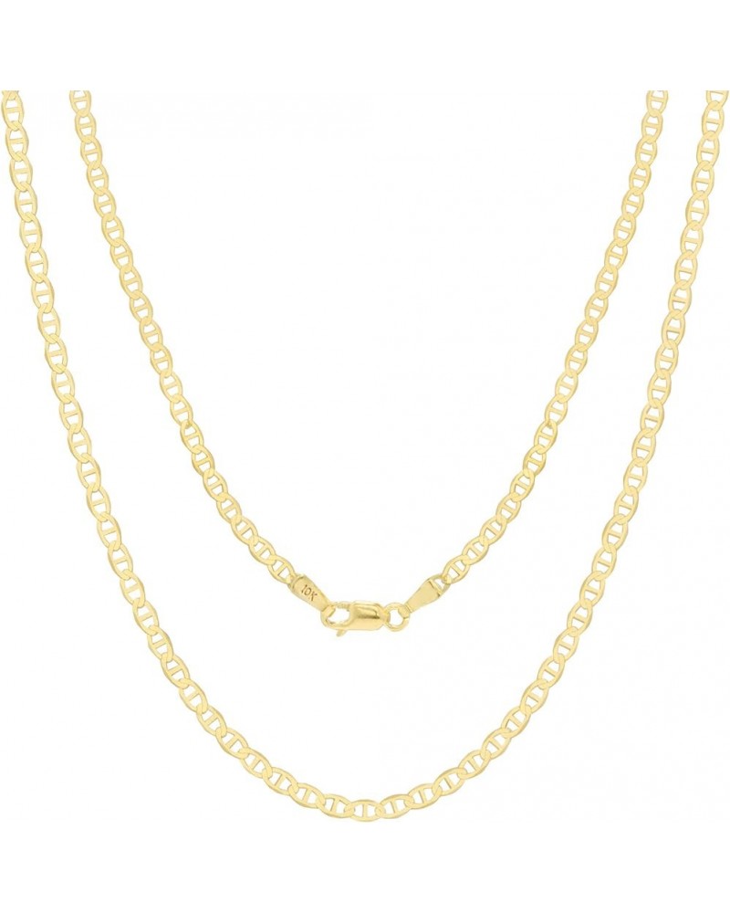 10k Yellow Gold Solid 2.5mm Anchor Mariner Link Chain Pendant Necklace, Womens Mens Lobster Clasp 16" 18" 20" 22" 24" 26 26 $...