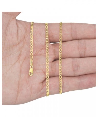 10k Yellow Gold Solid 2.5mm Anchor Mariner Link Chain Pendant Necklace, Womens Mens Lobster Clasp 16" 18" 20" 22" 24" 26 26 $...