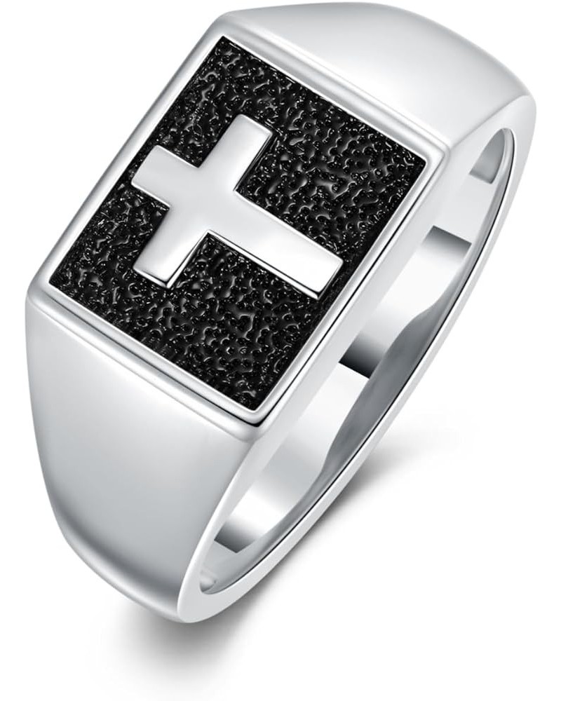 Sterling Silver Cross Ring for Men Ring Size 8/9/10 Christian Jewelry Gifts Style A $25.19 Rings