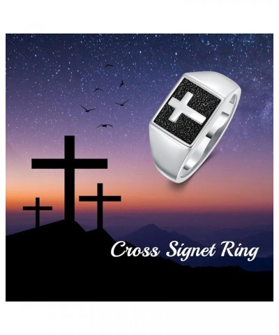 Sterling Silver Cross Ring for Men Ring Size 8/9/10 Christian Jewelry Gifts Style A $25.19 Rings