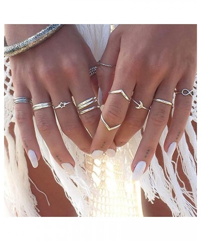 Gold Rings for Women Stackable Rings for Teen Girl Gifts Trendy Stuff Simple Star Moon Knuckle Rings Set Boho Rings Cute Stuf...