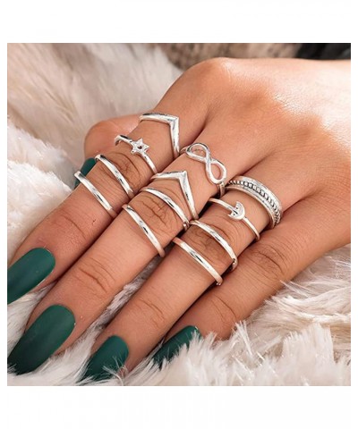 Gold Rings for Women Stackable Rings for Teen Girl Gifts Trendy Stuff Simple Star Moon Knuckle Rings Set Boho Rings Cute Stuf...