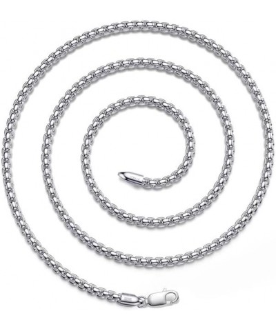 925 Sterling Silver Box Chain 2/3/4/5mm Necklace for Men Silver Link Chain for Women 16/18/20/22/24/26/30 Inches 30 5mm Silve...