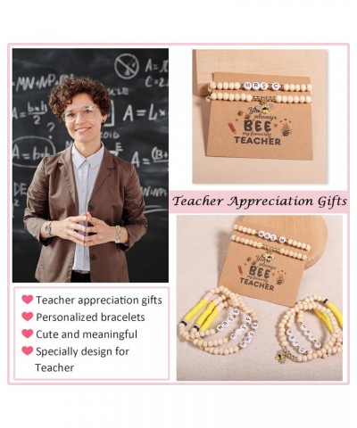 Teacher Appreciation Bracelets Gifts for Women, 2 Pcs Personalized Teacher Bracelets Gifts, Teachers' Day Birthday Christmas ...