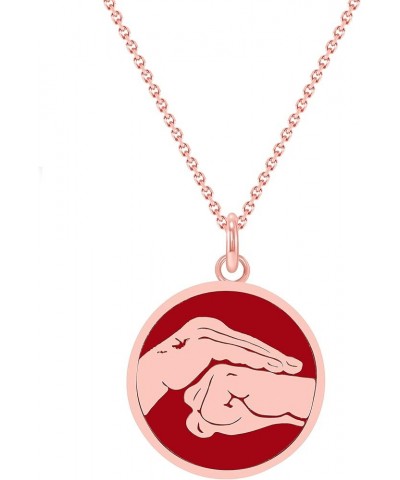 Martial Arts Karate Pendant Necklace in Solid 14k Gold, Made in America 16" Necklace Red Enamel Rose Gold $149.85 Necklaces