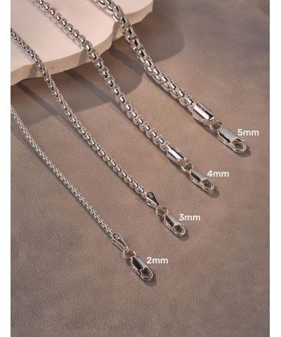 925 Sterling Silver Box Chain 2/3/4/5mm Necklace for Men Silver Link Chain for Women 16/18/20/22/24/26/30 Inches 30 5mm Silve...