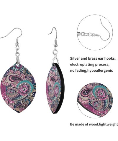 Custom Wooden Dangle Lightweight Drop/Leaf Earrings Copper Plated Silver Earring Multi 10 $7.00 Earrings