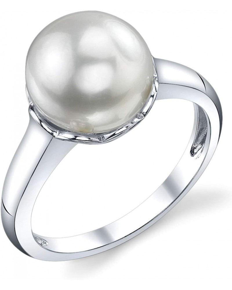 Freshwater Cultured Pearl Ring for Women with 11-12mm Round White Pearl and Sterling Silver Band $47.96 Rings