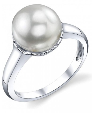 Freshwater Cultured Pearl Ring for Women with 11-12mm Round White Pearl and Sterling Silver Band $47.96 Rings