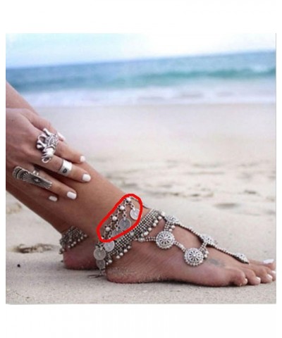 Pack of 2 Vintage Bohemian Gypsy Coin Tassel Beach Anklet Chain Tribal Ethnic Retro Coin Bracelet $7.12 Anklets