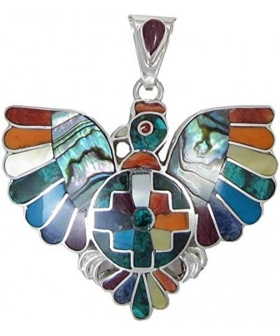 950 Sterling Silver Shell and Stone Inlay Peruvian Condor w/Shield Pendant $65.16 Necklaces