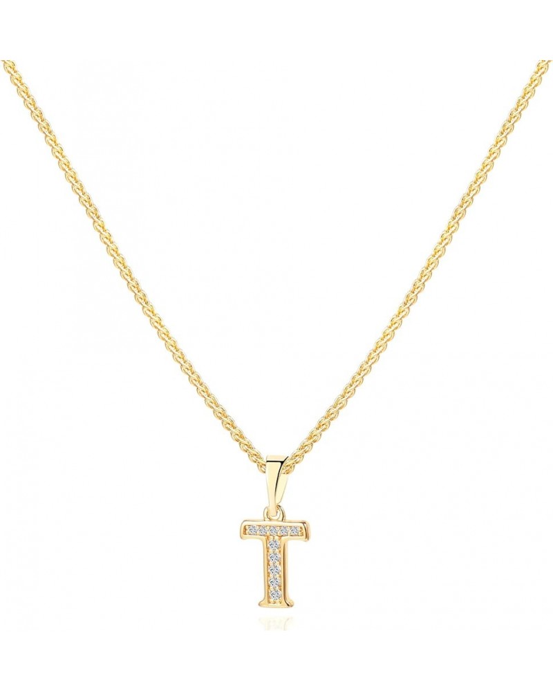 Initial Necklace,24K Gold Plated Letter Necklace for Women,A-Z Pendant Necklace T $8.54 Necklaces