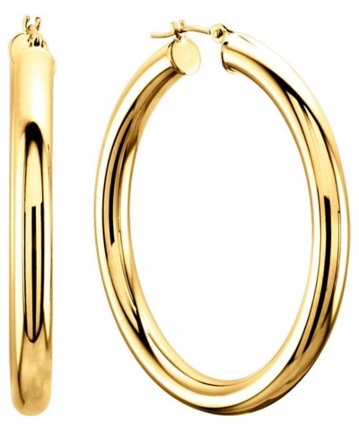 14K Yellow Gold 3MM Shiny Round Tube Hoop Earrings, 50mm $175.01 Earrings