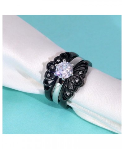 Couple Rings Black Matching Rings Crown Ring Women Wedding Ring Sets for Him and Her Black women size7 & men size11 $17.84 Br...