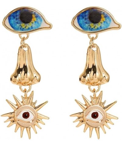 Trendy Ethnic Love Heart Shape Evil Eye Drop Earrings For Women Vintage tement Crystal Dangle Earring Jewelry Gift 54139-MT $...