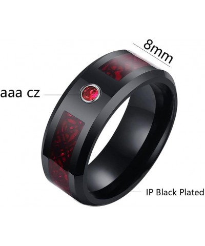 Couple Rings Black and Red Matching Rings His and Her Rings Heart CZ Women Wedding Ring Sets Titanium Men Wedding Bands Red w...