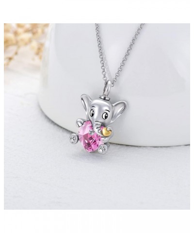 925 Sterling Silver Elephant Urn Necklaces for Ashes Cremation Memorial Keepsake Jewelry Gifts for Women Girls Pink $27.55 Ne...