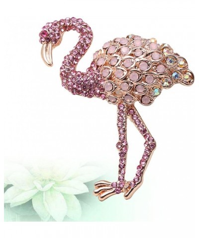 2pcs Breastpin Pink Collar Brooch Alloy Badge Decor Animal Accessory Clip Fashion for Ornament Valentines Day Bird Flamingo G...