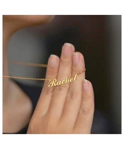 Name Necklace Personalized, Custom Made Nameplate Necklace Dainty Sterling Silver Gift for Mother Girlfriend 18K Gold Plated-...