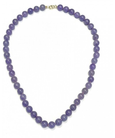 14K Yellow Gold 8mm Round Jade Necklace 24" Lavander $83.93 Necklaces