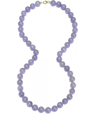 14K Yellow Gold 8mm Round Jade Necklace 24" Lavander $83.93 Necklaces