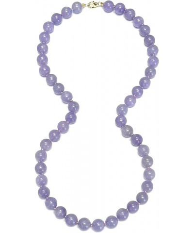 14K Yellow Gold 8mm Round Jade Necklace 24" Lavander $83.93 Necklaces