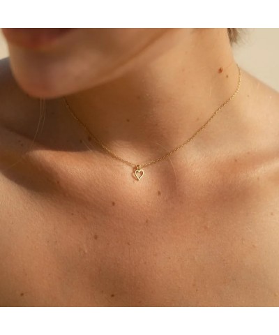 Heart Necklaces for Women Dainty Pearl Heart Necklace Cubic Zirconia Lover Necklace Everyday Jewelry Cute Gifts Girls Tiny he...