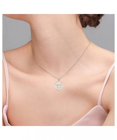 Celtic Knot Necklace Trinity Knot Necklace for Women Girls 925 Sterling Silver Opal Crystal Moonstone Love Good Luck Celtic N...