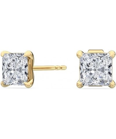 1-5 Carat (ctw) White Gold Asscher Cut LAB GROWN Diamond Solitaire Earrings (Color D-E Clarity VS1-VS2) Yellow Gold 2.5 carat...