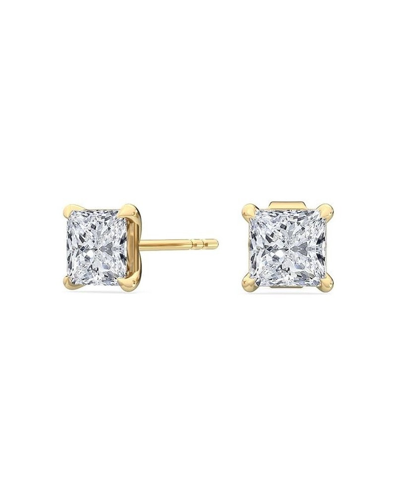 1-5 Carat (ctw) White Gold Asscher Cut LAB GROWN Diamond Solitaire Earrings (Color D-E Clarity VS1-VS2) Yellow Gold 2.5 carat...