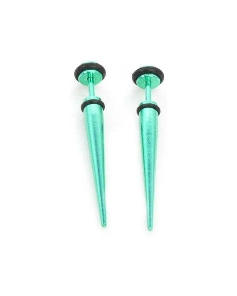 Fake Faux Cheater Illusion Ear Tapper Earrings with Metalic Finish 16G Aqua $7.42 Body Jewelry