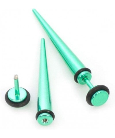 Fake Faux Cheater Illusion Ear Tapper Earrings with Metalic Finish 16G Aqua $7.42 Body Jewelry