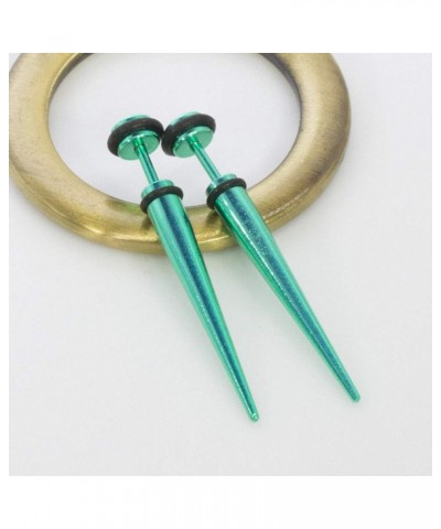 Fake Faux Cheater Illusion Ear Tapper Earrings with Metalic Finish 16G Aqua $7.42 Body Jewelry